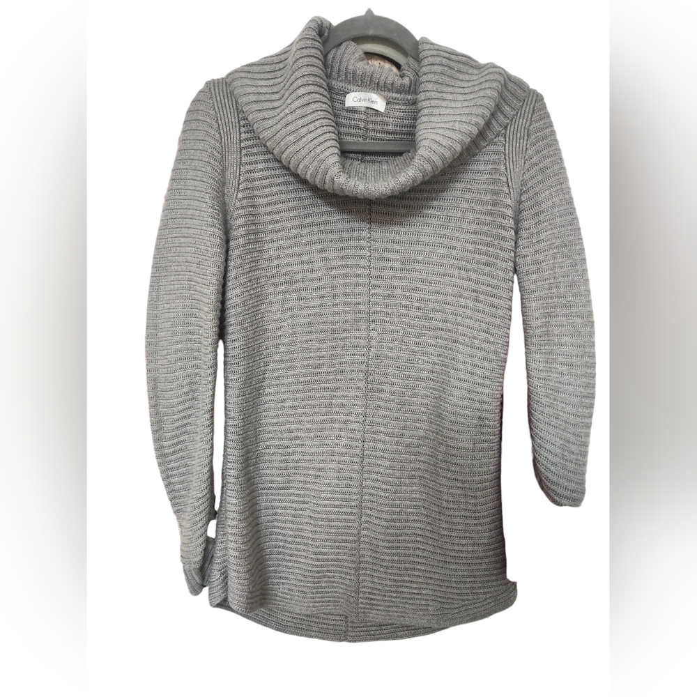 Calvin Klein Women’s Cowl Neck Knit Gray Sweater Size Small